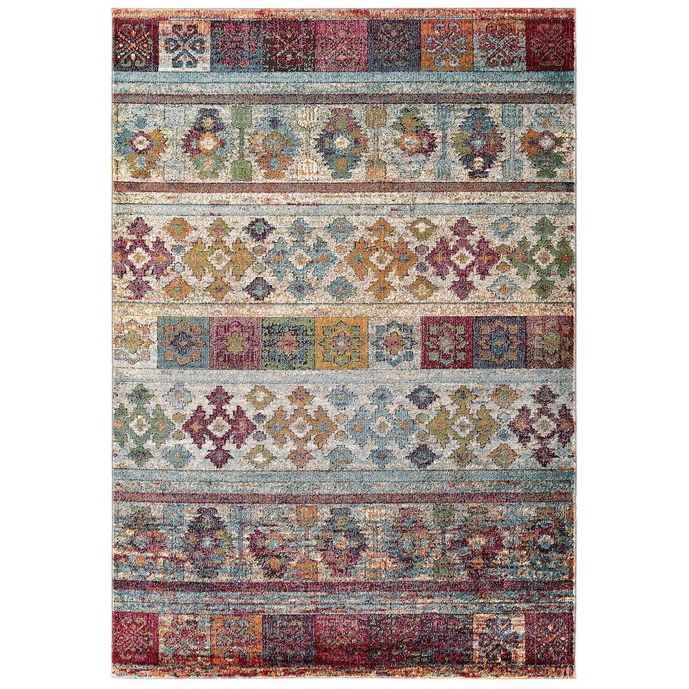 Tribute Nala Distressed Vintage Floral Lattice 5x8 Area Rug