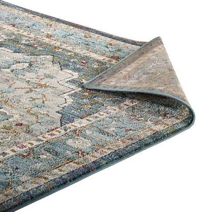 Tribute Diantha Distressed Vintage Floral Vintage Medallion 8x10 Area Rug
