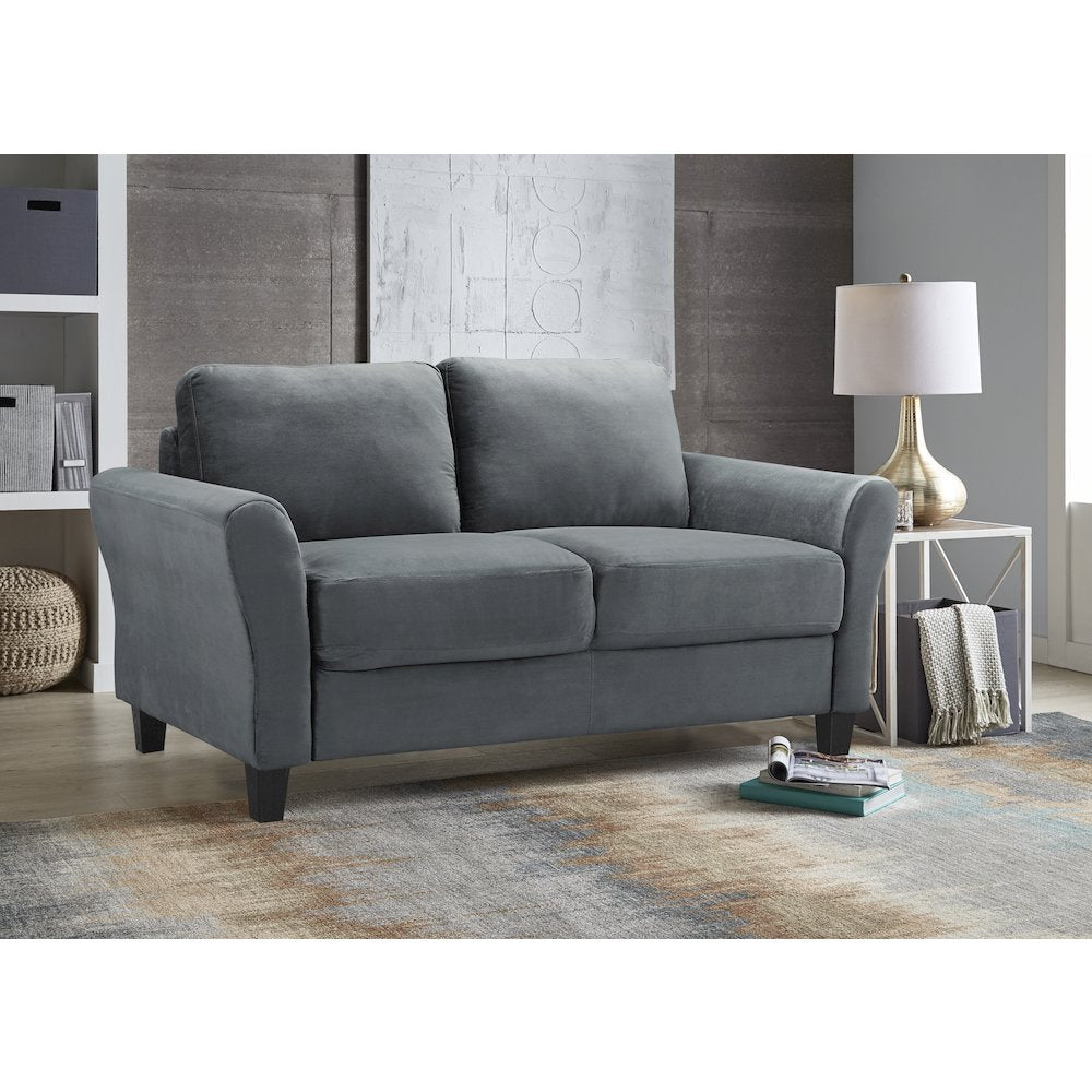 Westin Loveseat Rolled Arm Dark Grey