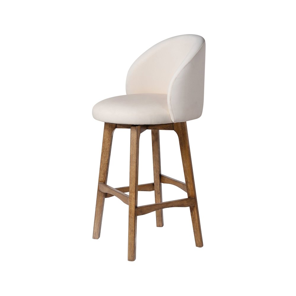 Garet Swivel Bar Stool - Rustic Natural Finish