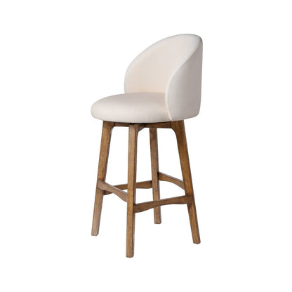 Garet Swivel Bar Stool - Rustic Natural Finish
