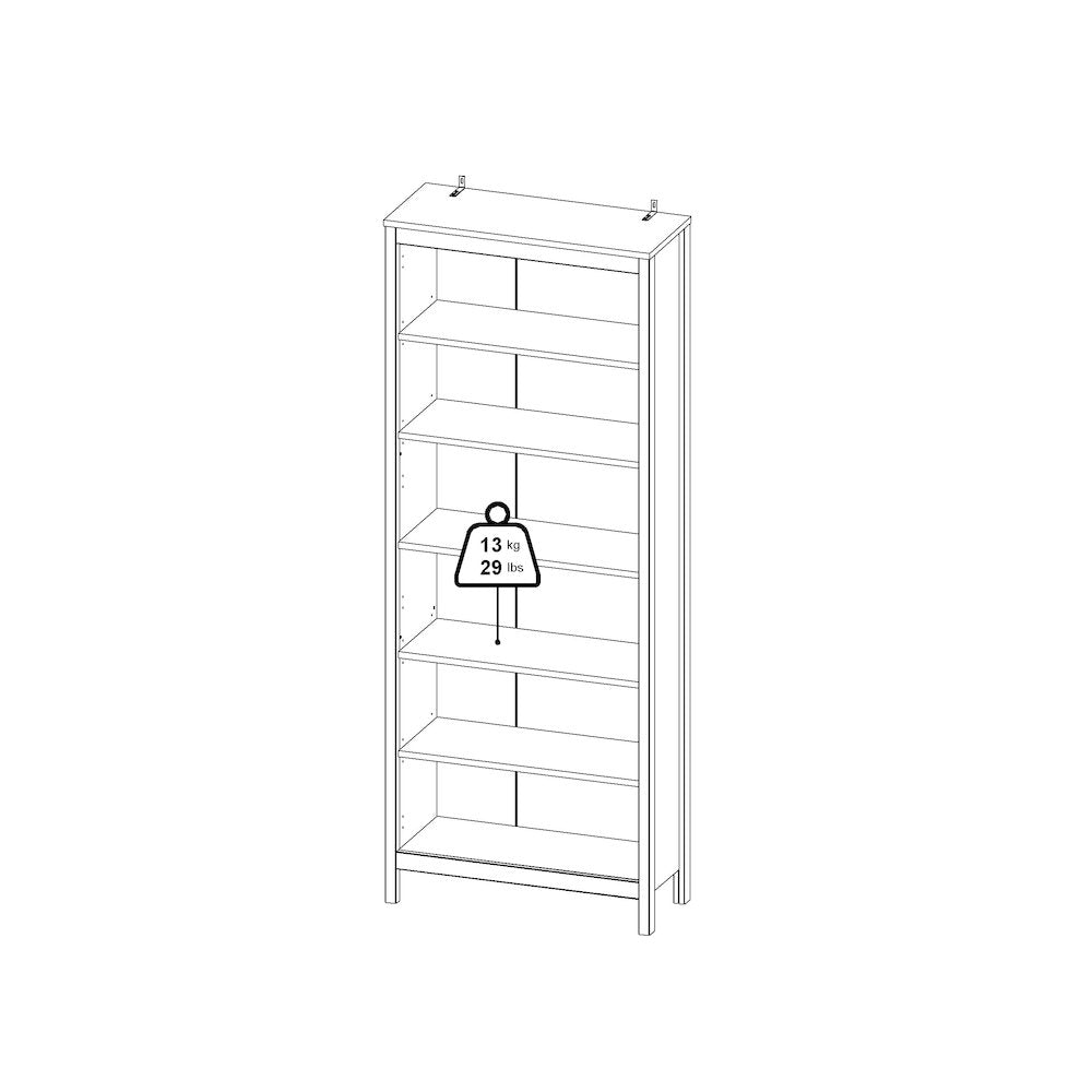 Madrid 2-Piece Tall Bookcase Set for Full Wall Storage, Matte Black