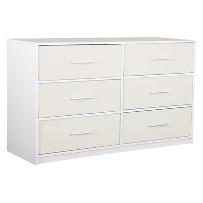 6-Drawer Dresser with Large Fabric Drawers, White
