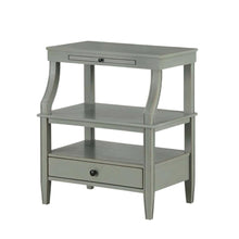 Antique Grey Storage Nightstand with Spacious Drawer and Modern Design