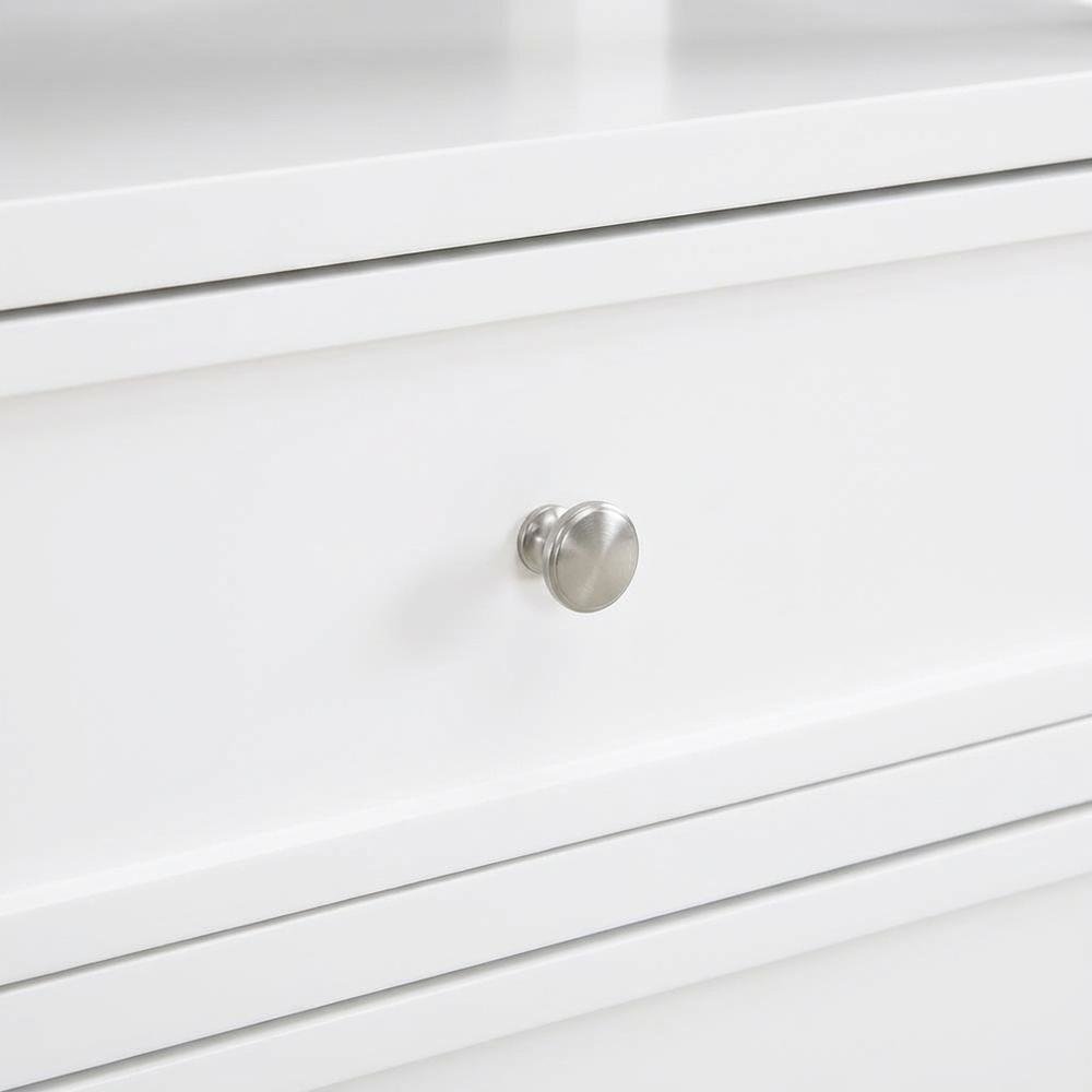 White Bedroom Nightstand with 2 Drawers and Modern Design