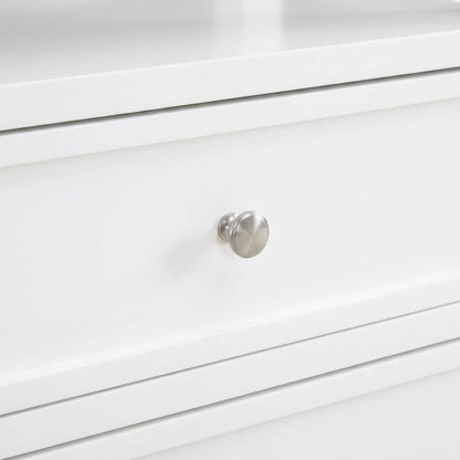 White Bedroom Nightstand with 2 Drawers and Modern Design