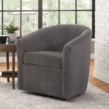 Odessa Barrel Style Swivel Accent chair in Performance Fabric