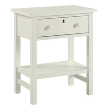 Antique White Nightstand with 1 Drawer and Casual Distressed Finish