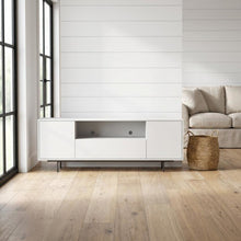 White Laminate TV Console with 3 Doors in Modern Industrial Style