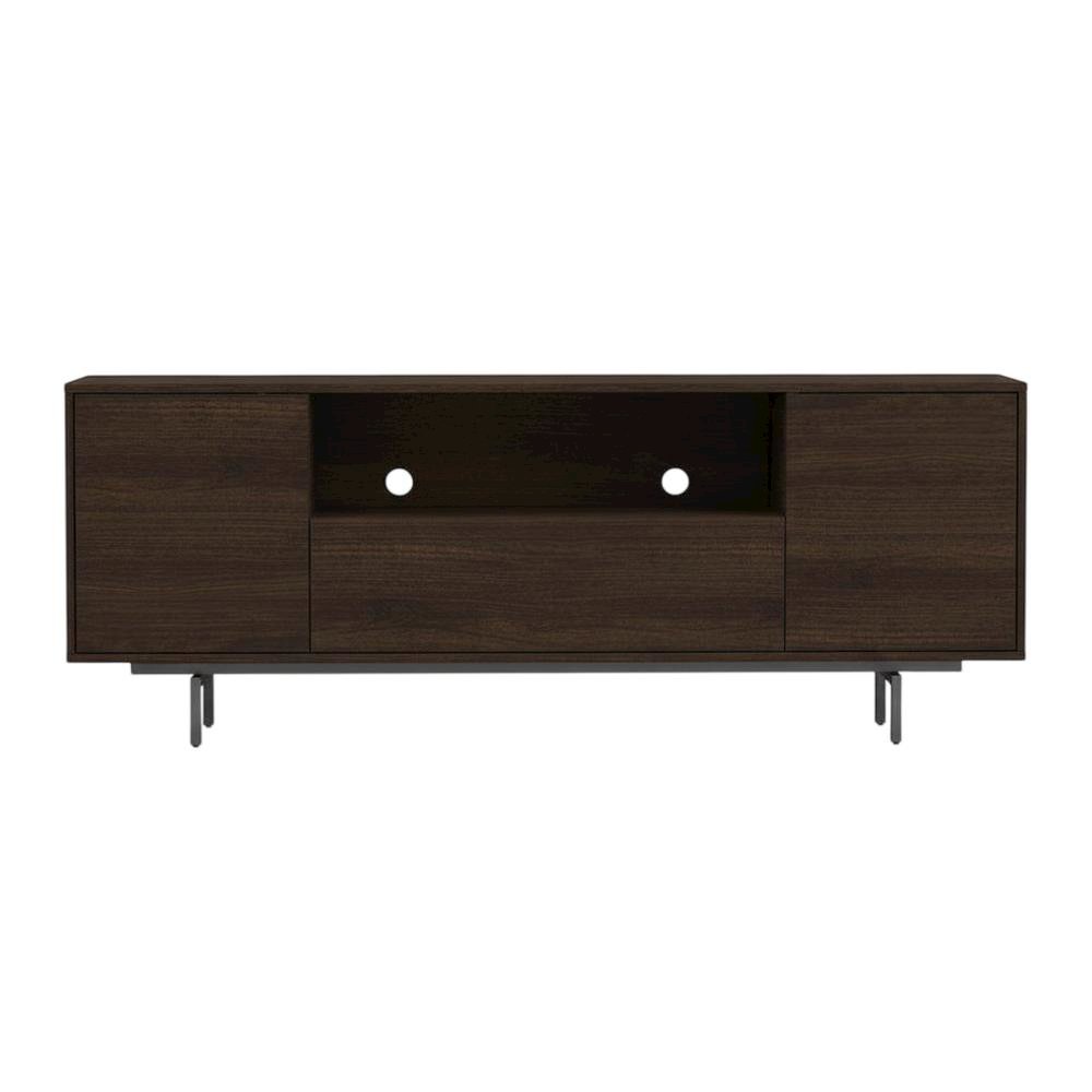 Walnut Laminate TV Console in Brown with Modern Design and Engineered Wood