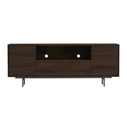 Walnut Laminate TV Console in Brown with Modern Design and Engineered Wood