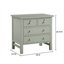 Antique Gray Nightstand with 4 Storage Drawers and Casual Style