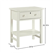 Antique White Nightstand with 1 Drawer and Casual Distressed Finish