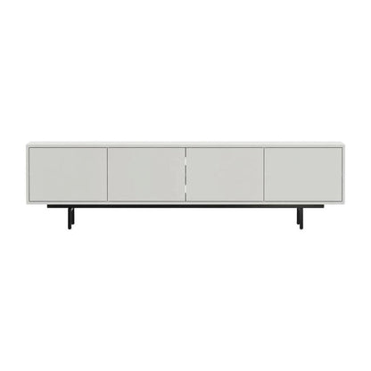 White Laminate TV Stand with 4 Doors and Modern Design