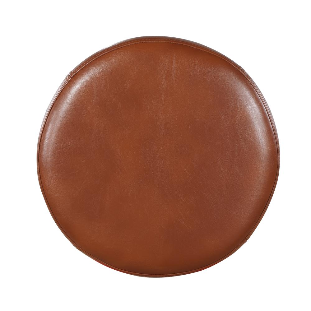 Montecarlo Caramel Faux Leather and Metal Backless Counter Height Stool