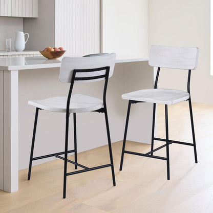 Bari Wood and Metal Modern Counter Stool