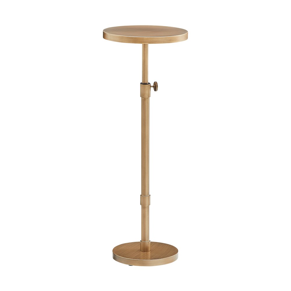 Meraux Antique Brass Adjustable Height Accent Table