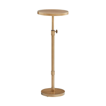 Meraux Antique Brass Adjustable Height Accent Table