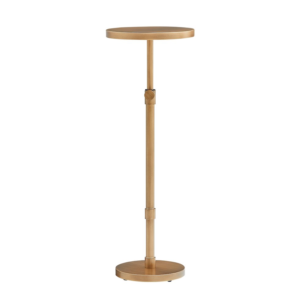 Meraux Antique Brass Adjustable Height Accent Table