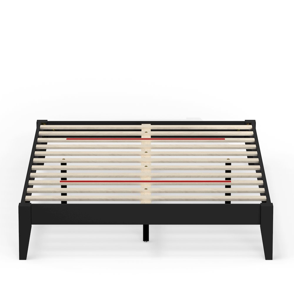 Serene Farmhouse Style Full Wood Bed Frame - Black