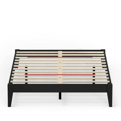 Serene Farmhouse Style Full Wood Bed Frame - Black