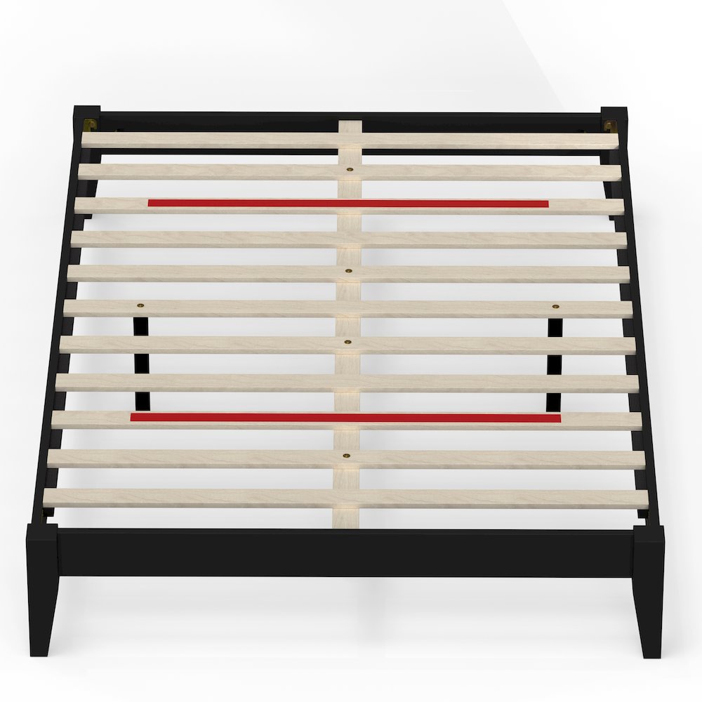 Serene Farmhouse Style Full Wood Bed Frame - Black