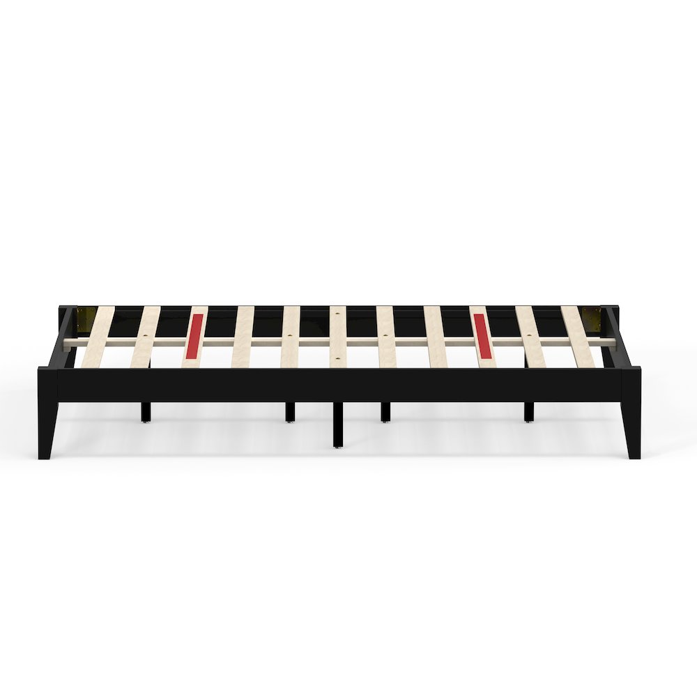 Serene Farmhouse Style Full Wood Bed Frame - Black