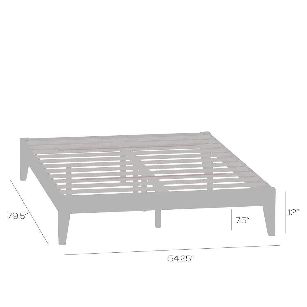 Serene Farmhouse Style Full Wood Bed Frame - Black
