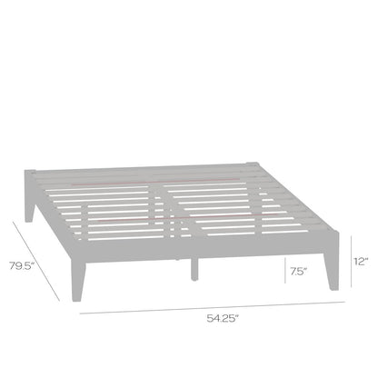 Serene Farmhouse Style Full Wood Bed Frame - Black