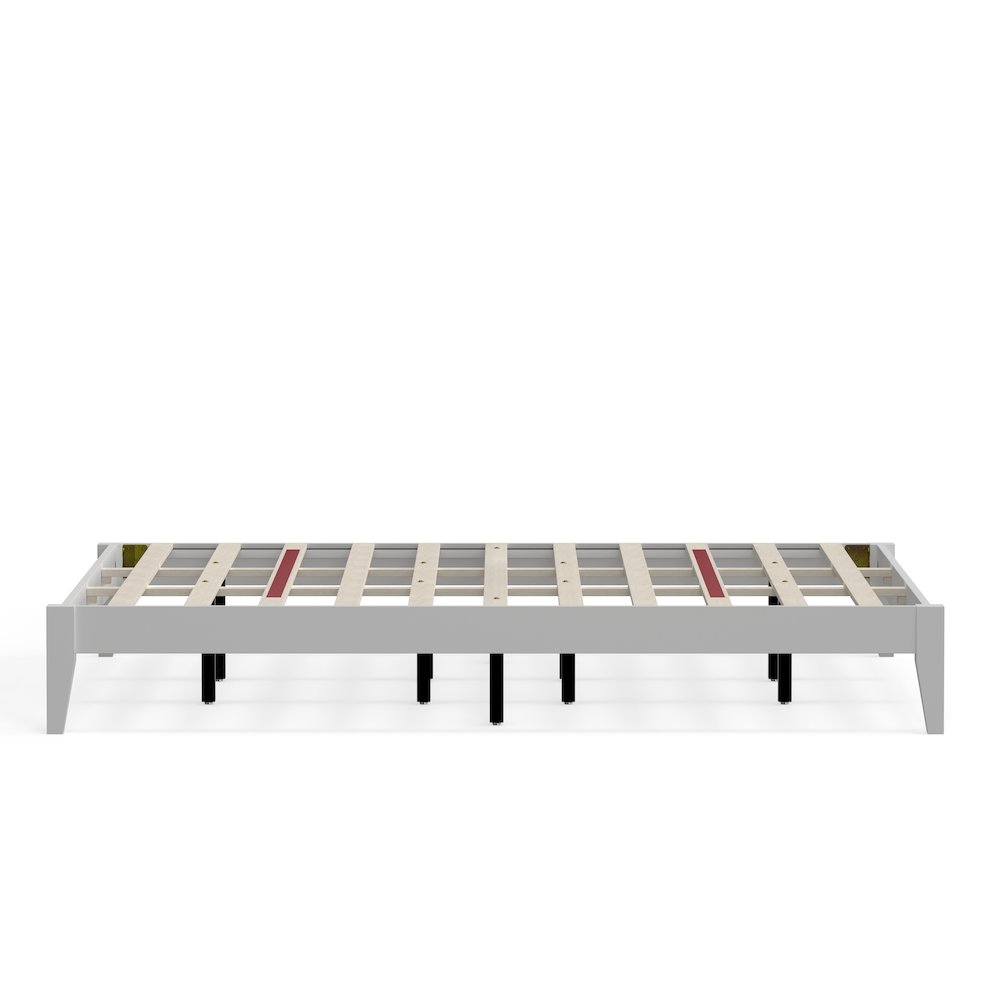 Serene Farmhouse Style King Wood Bed Frame - White