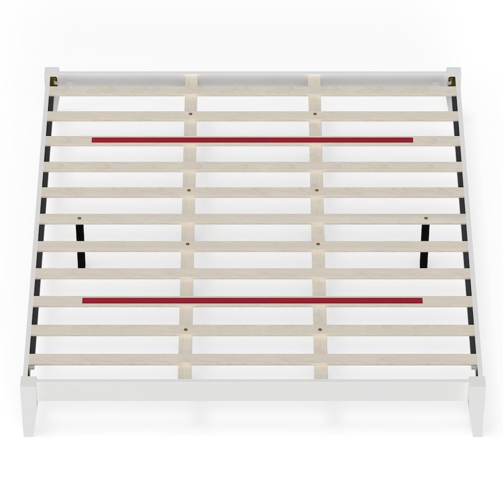 Serene Farmhouse Style King Wood Bed Frame - White