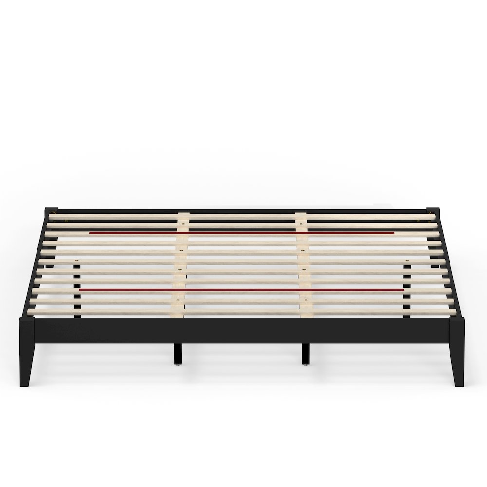 Serene Farmhouse Style King Wood Bed Frame - Black