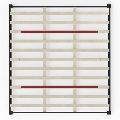 Serene Farmhouse Style King Wood Bed Frame - Black