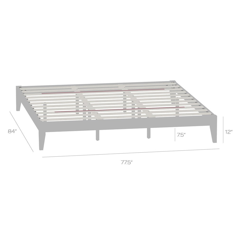 Serene Farmhouse Style King Wood Bed Frame - Black