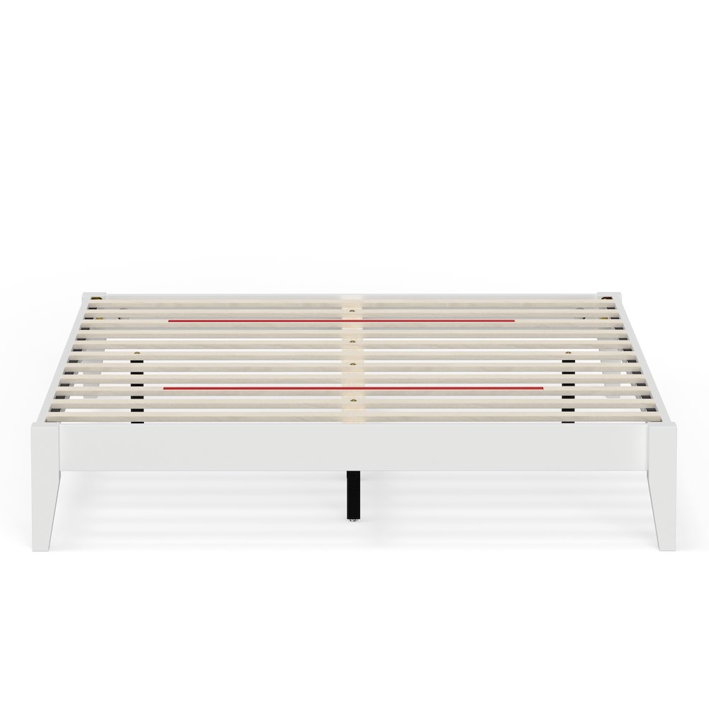Serene Farmhouse Style Queen Wood Bed Frame - White