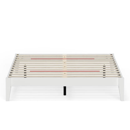 Serene Farmhouse Style Queen Wood Bed Frame - White