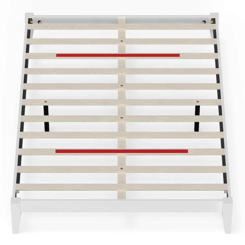 Serene Farmhouse Style Queen Wood Bed Frame - White