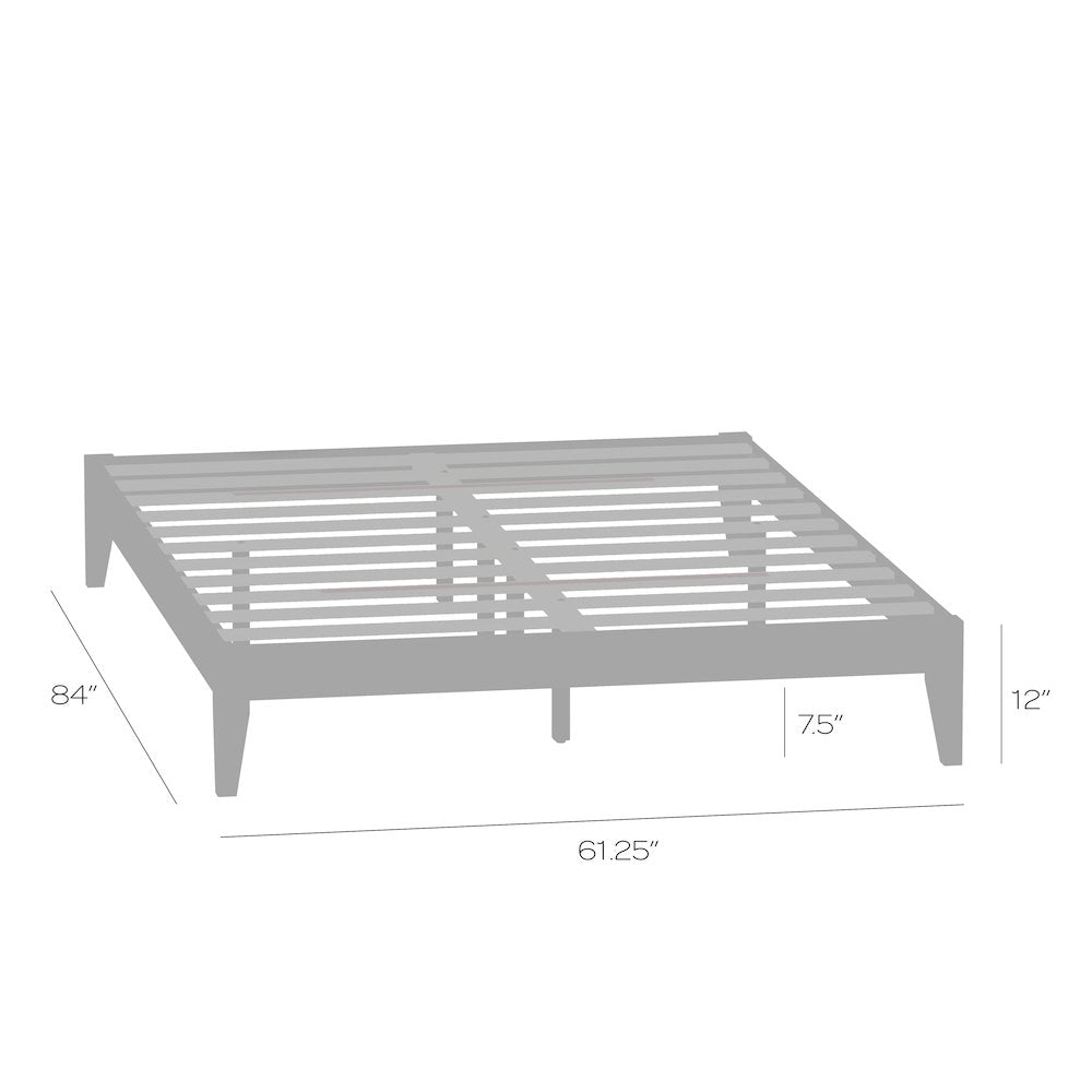 Serene Farmhouse Style Queen Wood Bed Frame - White
