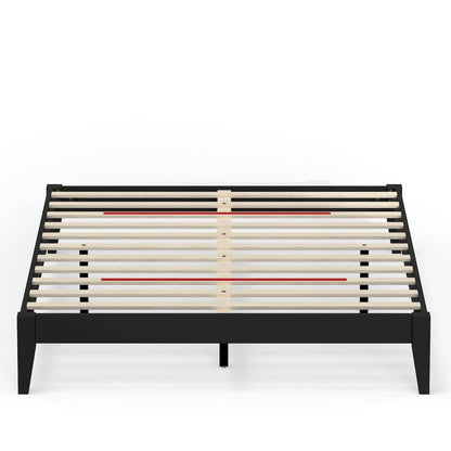 Serene Farmhouse StyleQueen Wood Bed Frame - Black
