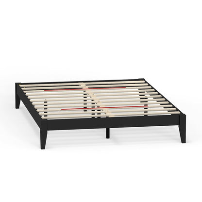 Serene Farmhouse StyleQueen Wood Bed Frame - Black