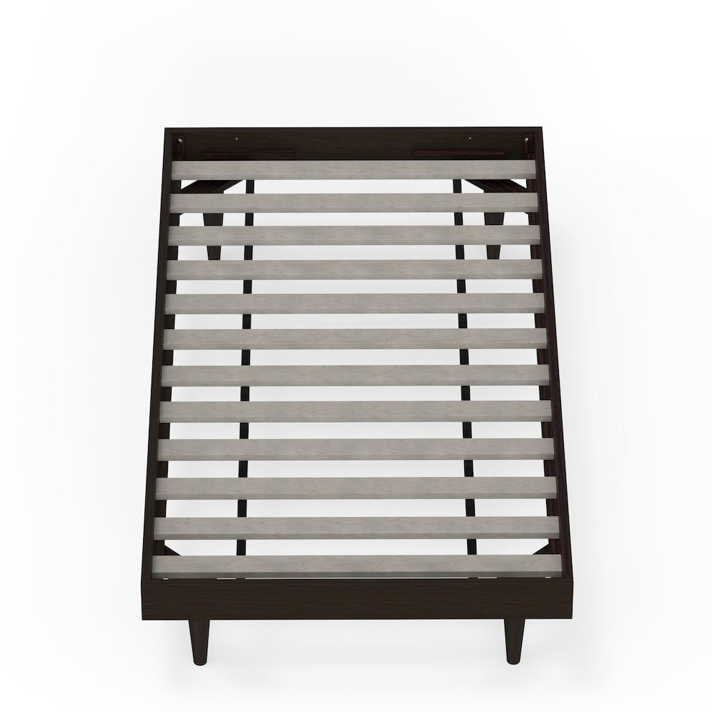 Sachse Twin Solid Wood Platform Bed Frame Walnut
