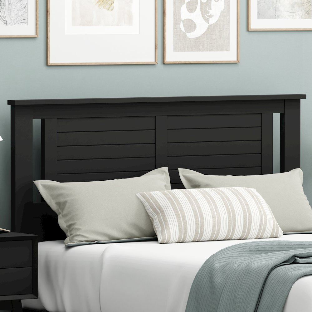 Amilly Solid Wood Full Headboard with Horizontal Scoring