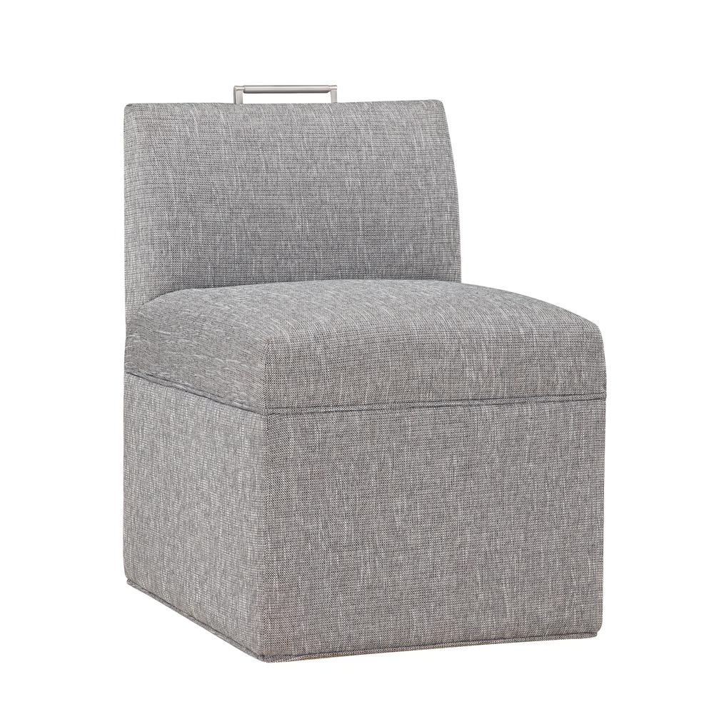 Delray Modern Upholstered Castered Chair in Ashen Grey