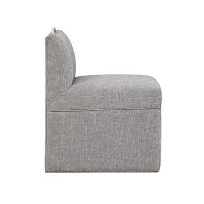 Delray Modern Upholstered Castered Chair in Ashen Grey