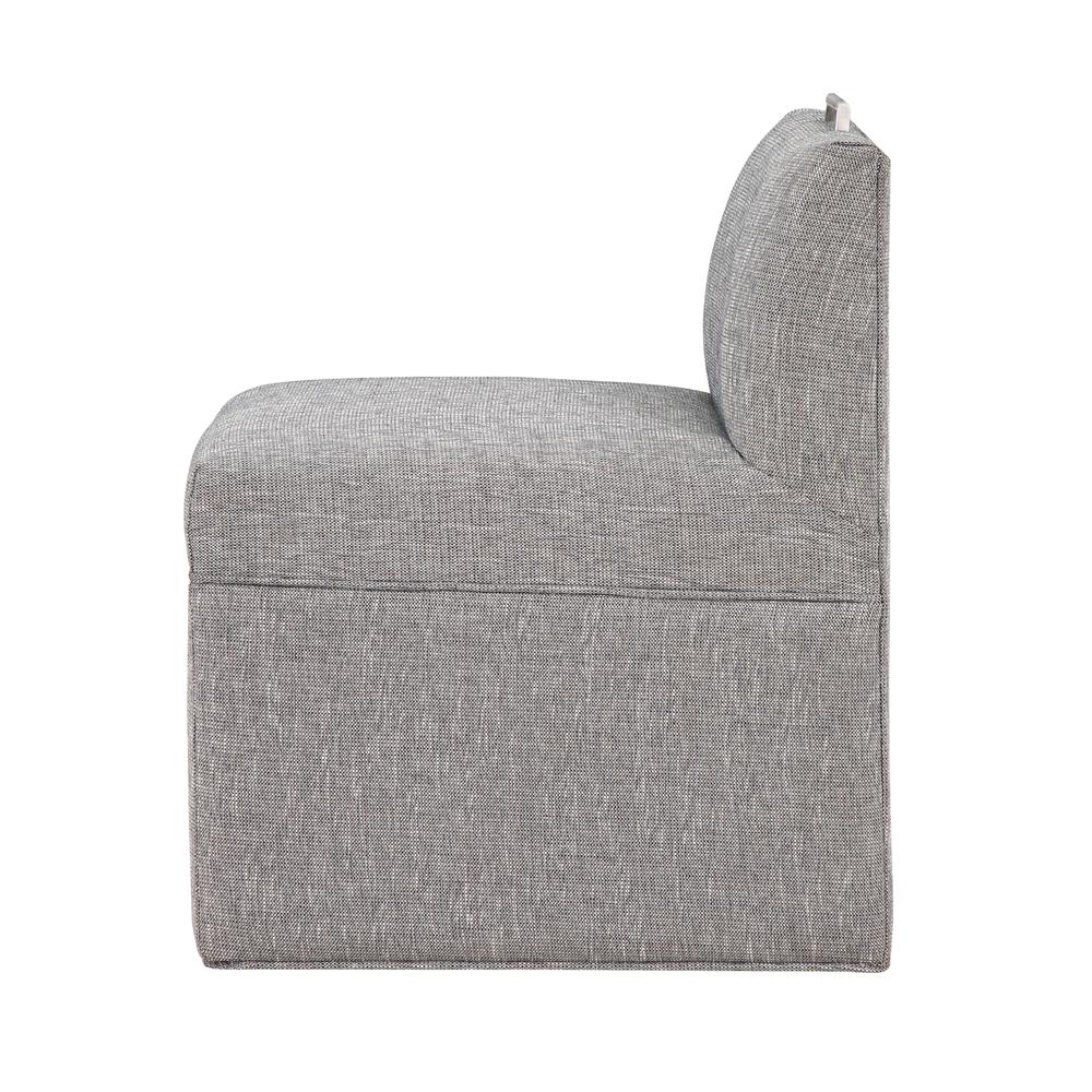Delray Modern Upholstered Castered Chair in Ashen Grey