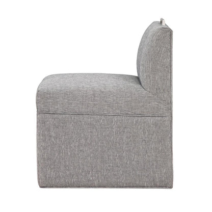 Delray Modern Upholstered Castered Chair in Ashen Grey