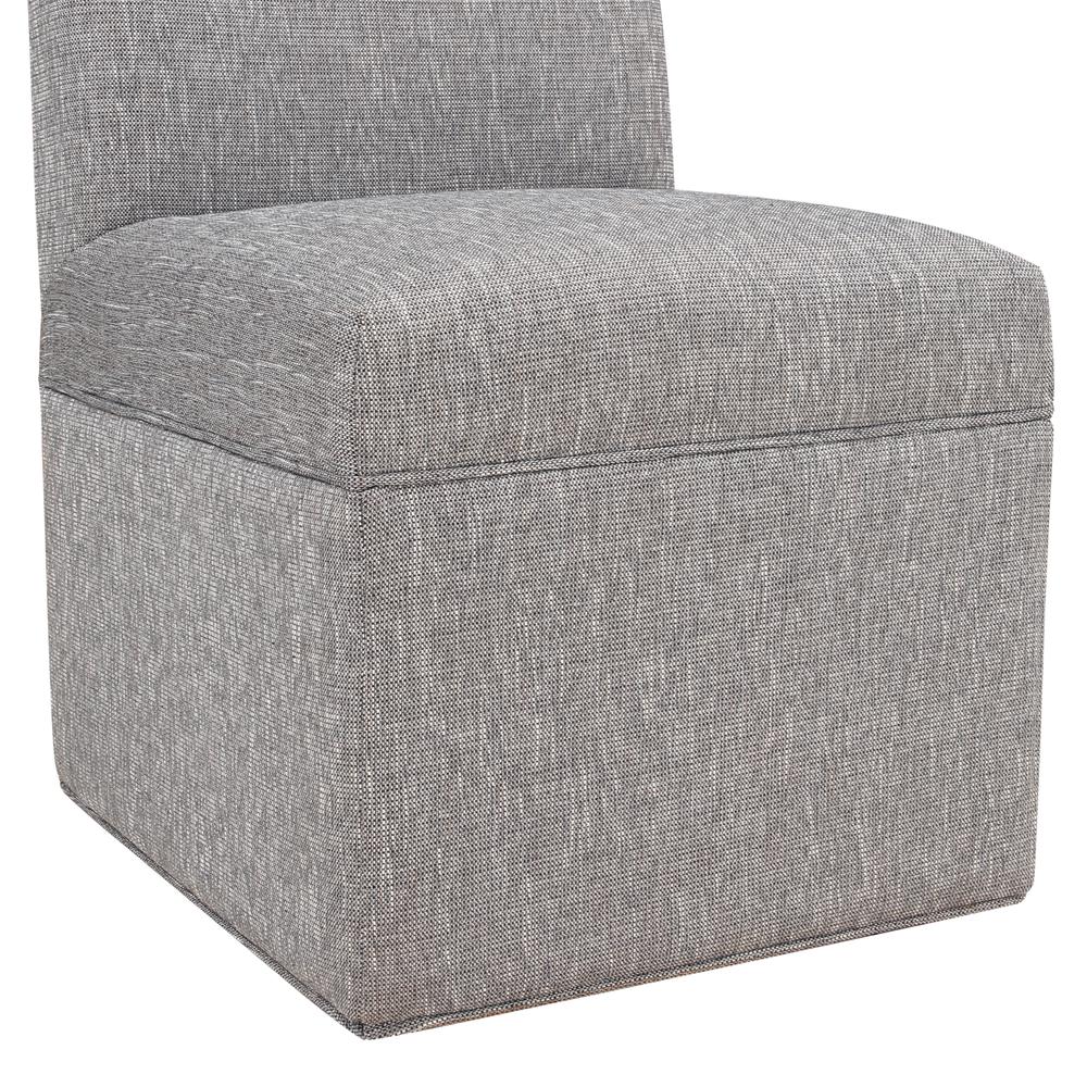 Delray Modern Upholstered Castered Chair in Ashen Grey