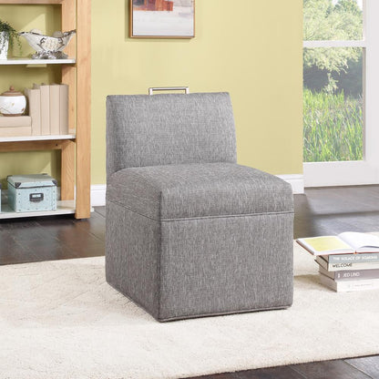Delray Modern Upholstered Castered Chair in Ashen Grey