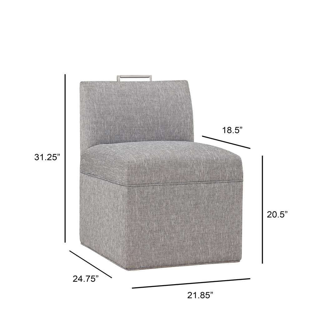 Delray Modern Upholstered Castered Chair in Ashen Grey