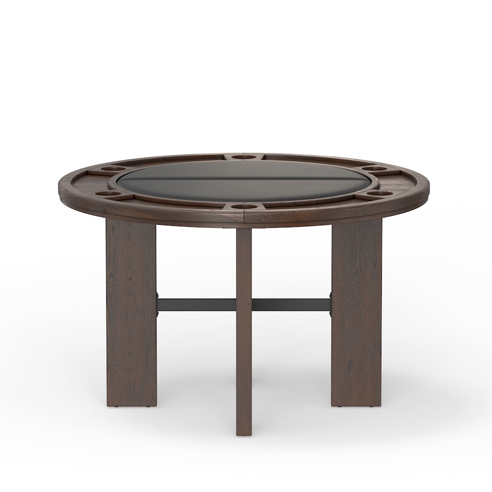Georgio Dining and Game Table in Walnut Finish with Black Faux Leather Insert